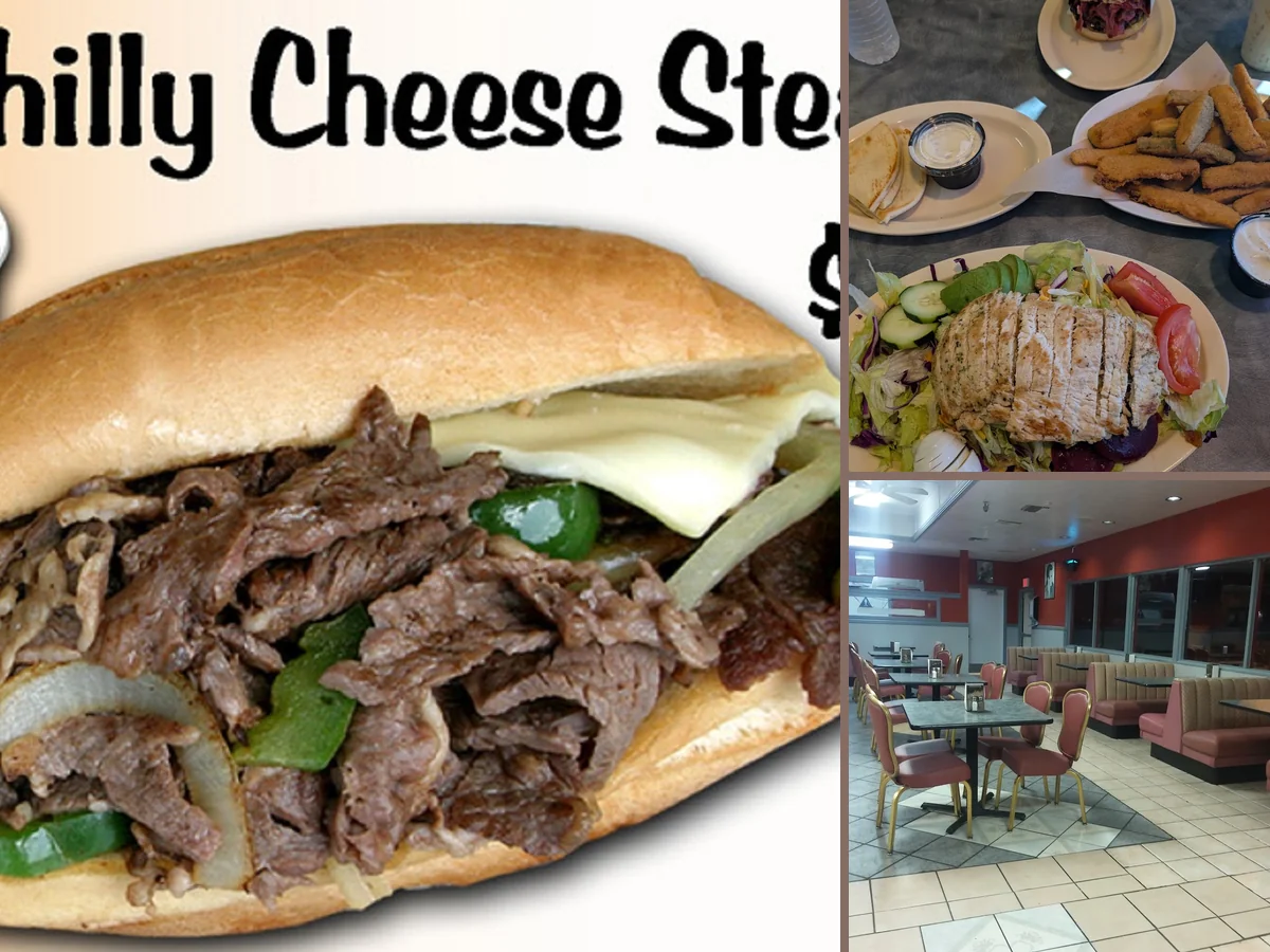 Family-friendly diner space with tables and chairs.